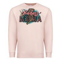 Pale Pink Badass Mama Mother's Day png sublimation design do Premium Sweatshirt - CowGirlArtShop
