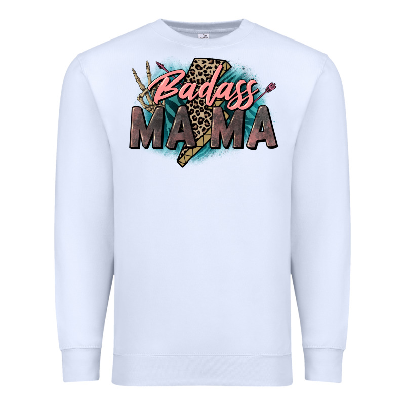 Badass Mama Mother's Day Png Sublimation Design Do Premium Sweatshirt by CowGirlArtShop | Teevron