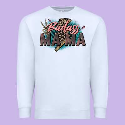 Badass Mama Mother's Day Png Sublimation Design Do Premium Sweatshirt Designed By Cowgirlartshop