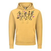 Vintage Mustard dancing skeletons mardi gras Vintage Hoodie - MaliasSmallBusiness
