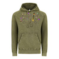 Vintage Olive dancing skeletons mardi gras Vintage Hoodie - MaliasSmallBusiness