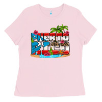 Bubblegum Pink puerto rico and flowers with frog Ladies Tee - AdoDesignShop