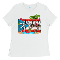 White puerto rico and flowers with frog Ladies Tee - AdoDesignShop