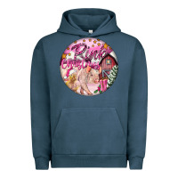 Pigment Midnight Navy pink christmas pig Urban Hoodie - FaDigitalArtStudio