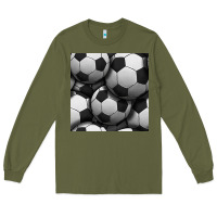 Army Green soccer seamless pattern Long Sleeve Tee - BundleAndBundleShop