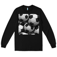 Black soccer seamless pattern Long Sleeve Tee - BundleAndBundleShop