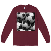 Burgundy soccer seamless pattern Long Sleeve Tee - BundleAndBundleShop