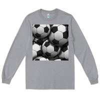 Heather Grey soccer seamless pattern Long Sleeve Tee - BundleAndBundleShop