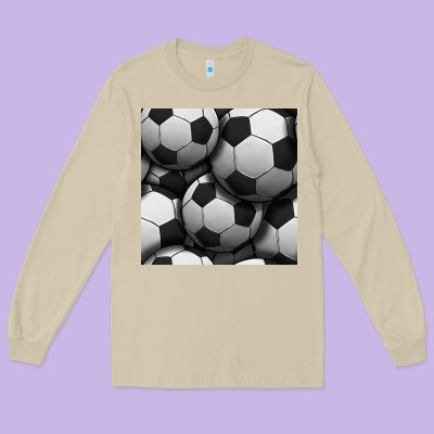 Soccer Seamless Pattern Long Sleeve Tee Designed By Bundleandbundleshop