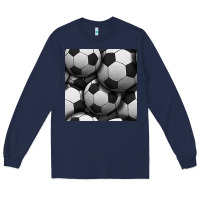 Navy soccer seamless pattern Long Sleeve Tee - BundleAndBundleShop