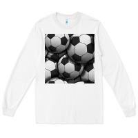 White soccer seamless pattern Long Sleeve Tee - BundleAndBundleShop