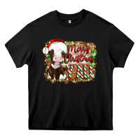 Black merry christmas y'all cow Heavy Core Tee - Artiststas