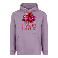 Lavender Love heart balloons Valentine's Day Heavyweight Hoodie - HowdyJamesFarm
