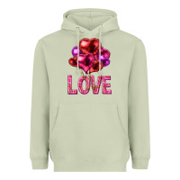 Matcha Love heart balloons Valentine's Day Heavyweight Hoodie - HowdyJamesFarm