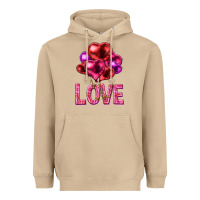 Mushroom Love heart balloons Valentine's Day Heavyweight Hoodie - HowdyJamesFarm