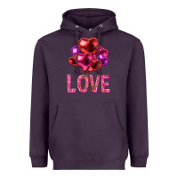 Plum Love heart balloons Valentine's Day Heavyweight Hoodie - HowdyJamesFarm