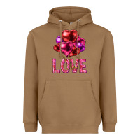 Toasted Coconut Love heart balloons Valentine's Day Heavyweight Hoodie - HowdyJamesFarm