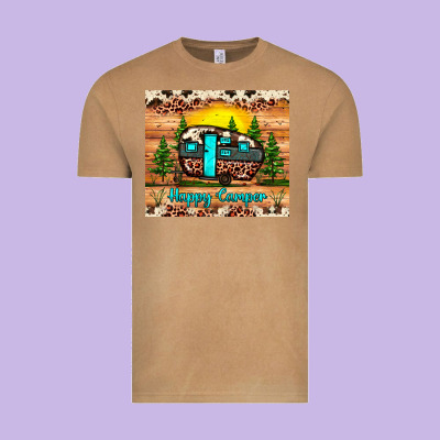 Happy Camper Vintage Tee Designed By Jahusdesignshop