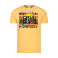Vintage Mustard happy camper Vintage Tee - JahusDesignShop