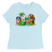 Baby Blue puerto rico coffee cups Ladies Tee - AdoDesignShop