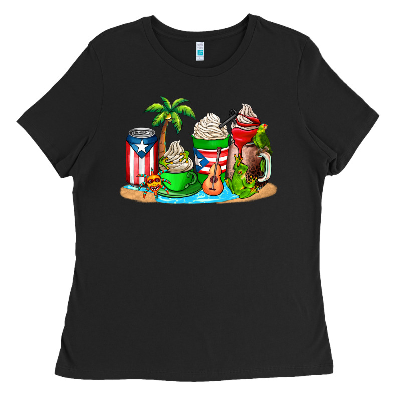 Puerto Rico Coffee Cups Ladies Tee by AdoDesignShop | Teevron