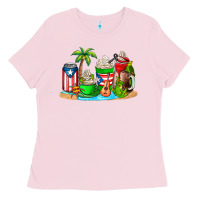 Bubblegum Pink puerto rico coffee cups Ladies Tee - AdoDesignShop