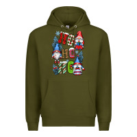Army Green ho ho ho gnomes Premium Hoodie - CowGirlArtShop