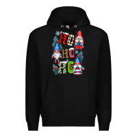 Black ho ho ho gnomes Premium Hoodie - CowGirlArtShop