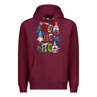 Burgundy ho ho ho gnomes Premium Hoodie - CowGirlArtShop
