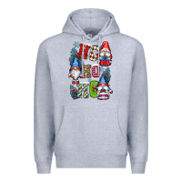 Heather Grey ho ho ho gnomes Premium Hoodie - CowGirlArtShop
