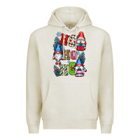 Oatmeal Heather ho ho ho gnomes Premium Hoodie - CowGirlArtShop