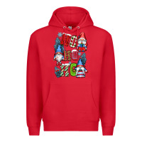 Red ho ho ho gnomes Premium Hoodie - CowGirlArtShop
