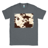 Charcoal Heather brown cowhide background Classic Tee - NancyCooperArtShop