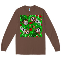 Chestnut soccer gnomes and hearts seamless pattern Long Sleeve Tee - BundleAndBundleShop