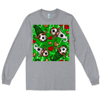 Heather Grey soccer gnomes and hearts seamless pattern Long Sleeve Tee - BundleAndBundleShop