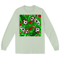 Matcha soccer gnomes and hearts seamless pattern Long Sleeve Tee - BundleAndBundleShop