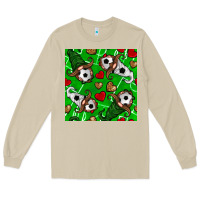 Mushroom soccer gnomes and hearts seamless pattern Long Sleeve Tee - BundleAndBundleShop