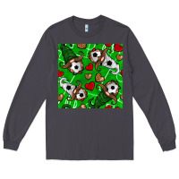 Smoke soccer gnomes and hearts seamless pattern Long Sleeve Tee - BundleAndBundleShop