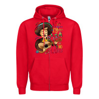 Red Ay, ay, ay canta y no llores! Zipper Hoodie - NancyCooperArtShop