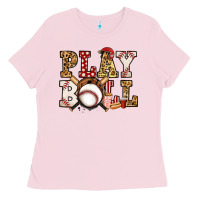 Bubblegum Pink baseball play ball Ladies Tee - Jasminsmagicworld