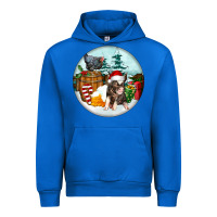 Cobalt Christmas Pig With Chicken Urban Hoodie - FaDigitalArtStudio