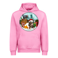 Fuchsia Pink Christmas Pig With Chicken Urban Hoodie - FaDigitalArtStudio