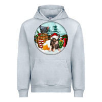 Heather Grey Christmas Pig With Chicken Urban Hoodie - FaDigitalArtStudio