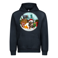 Navy Christmas Pig With Chicken Urban Hoodie - FaDigitalArtStudio