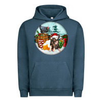 Pigment Midnight Navy Christmas Pig With Chicken Urban Hoodie - FaDigitalArtStudio