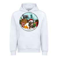 White Christmas Pig With Chicken Urban Hoodie - FaDigitalArtStudio