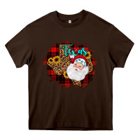 Chocolate Brown texas santa wood slice ornament Heavy Core Tee - JahusDesignShop