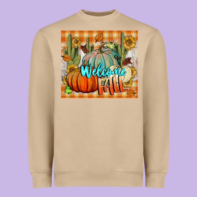 Welcome Fall Tumbler Heavyweight Sweatshirt Designed By Bundleandbundleshop