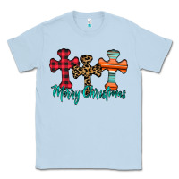 Dusty Blue merry Christmas cross Classic Tee - CowhideDigitalArt
