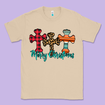 Merry Christmas Cross Classic Tee Designed By Cowhidedigitalart